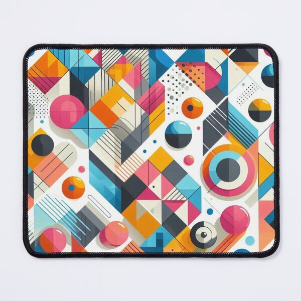 Item preview, Vibrant Geometric Shapes Seamless Pattern: Triangles, Circles & Hexagons on White designed and sold by Rui Fernandes.