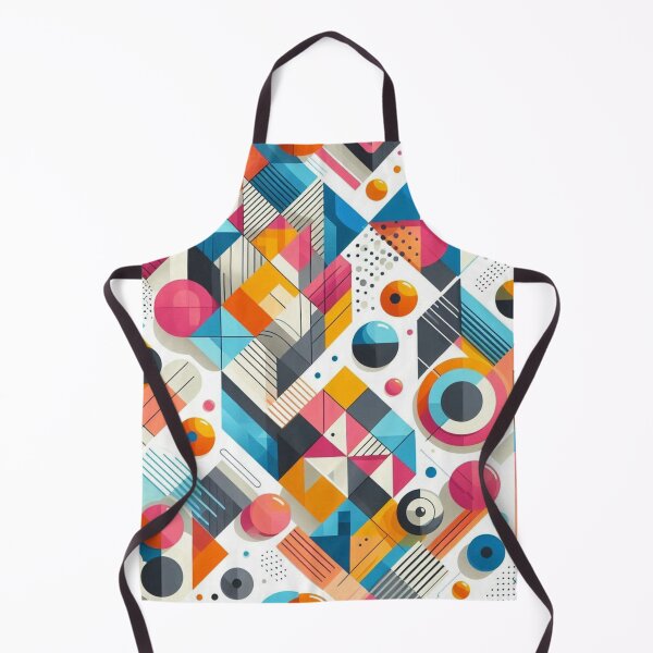 Item preview, Vibrant Geometric Shapes Seamless Pattern: Triangles, Circles & Hexagons on White designed and sold by Rui Fernandes.