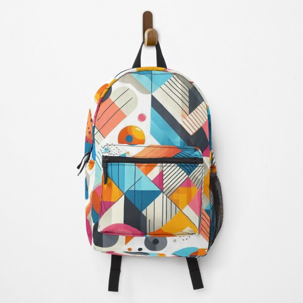 Item preview, Vibrant Geometric Shapes Seamless Pattern: Triangles, Circles & Hexagons on White designed and sold by Rui Fernandes.