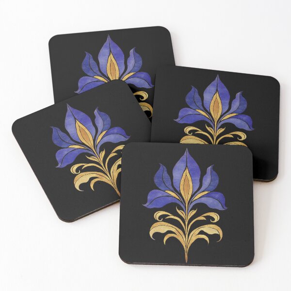Item preview, Terrestrial Blossoms in Electric Blue designed and sold by advanceprintart.