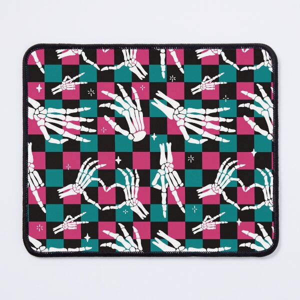 Artikelvorschau, Schachbrett-Skeletthände - Rosa/Blau entworfen und verkauft von jenjamesdesign.