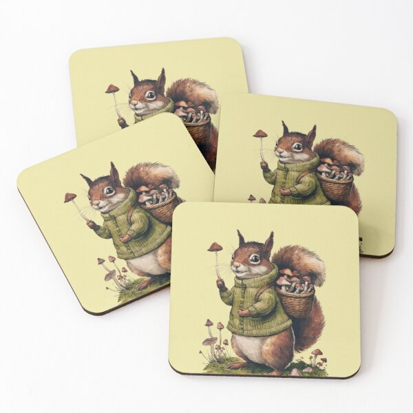 Item preview, squirrel dressed in a cozy green sweater designed and sold by 123ks.
