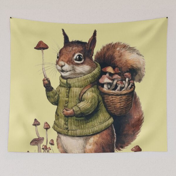 Item preview, squirrel dressed in a cozy green sweater designed and sold by 123ks.