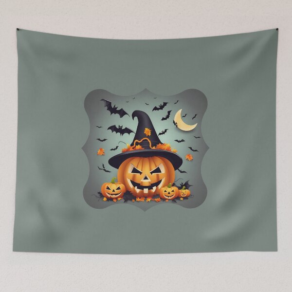 Item preview,  Cute Halloween with Smiling Pumpkins and Bats designed and sold by Diclebaybas.