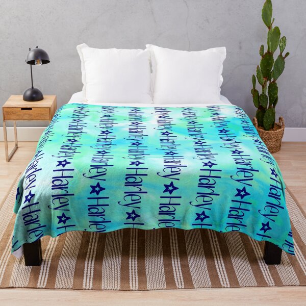 Item preview, Personalised Blue and Green Tie Dye Blanket for Harley designed and sold by Kim Jordan.