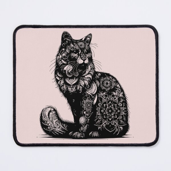Item preview, Bohemian Cat Mandala Art - Spiritual and Decorative Feline Design designed and sold by Imane Ououinezal.