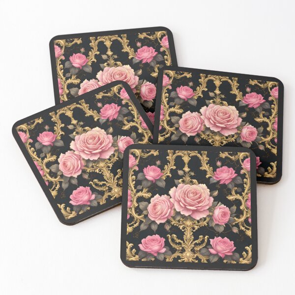 Item preview, Pink Roses & Gold Rococo designed and sold by DesignsByPrnces.