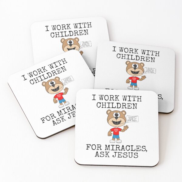 Item preview, I Work With Children, For Miracles Ask Jesus, Church Funny designed and sold by doodlerob.