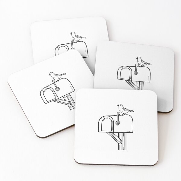 Item preview, Mailbox illustration with bird above it designed and sold by rasagamastore.