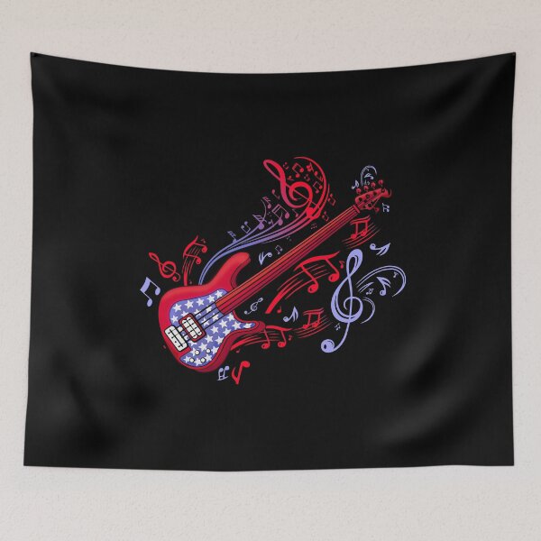 Item preview, Bass Guitar Player Men Musician 4th Of July USA Guitar designed and sold by DSWShirts.