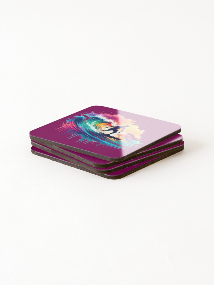 Thumbnail 4 of 5, Coasters (Set of 4), Wave Rider designed and sold by FilmmakersPOV.