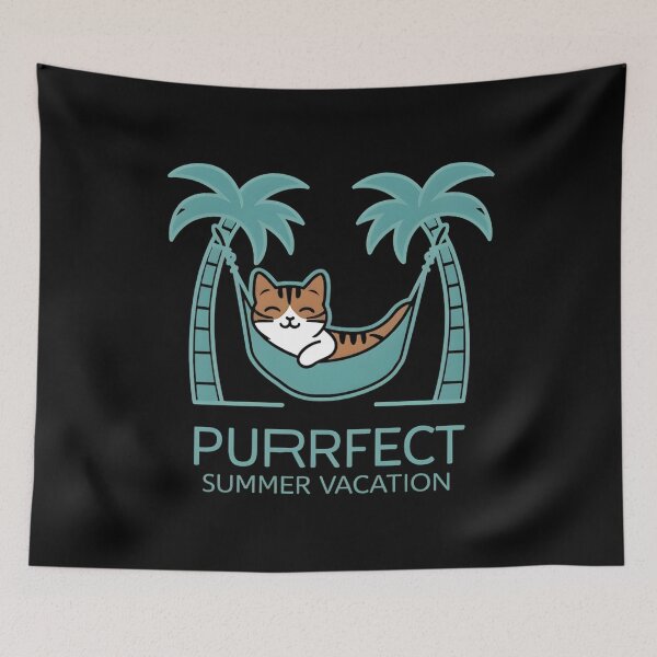 Item preview, Purrfect Summer Vacation Funny Cat Hammock designed and sold by Taans-Creation.