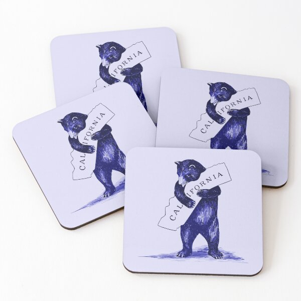Item preview, California Vintage Bear in blue hues designed and sold by EmeraldeaArt.