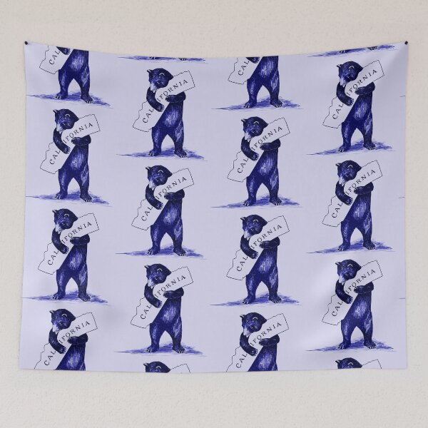 Item preview, California Vintage Bear in blue hues designed and sold by EmeraldeaArt.