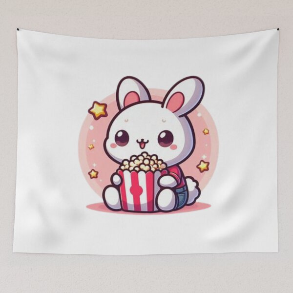 Item preview, bunny eating popcorn designed and sold by Eternalski.
