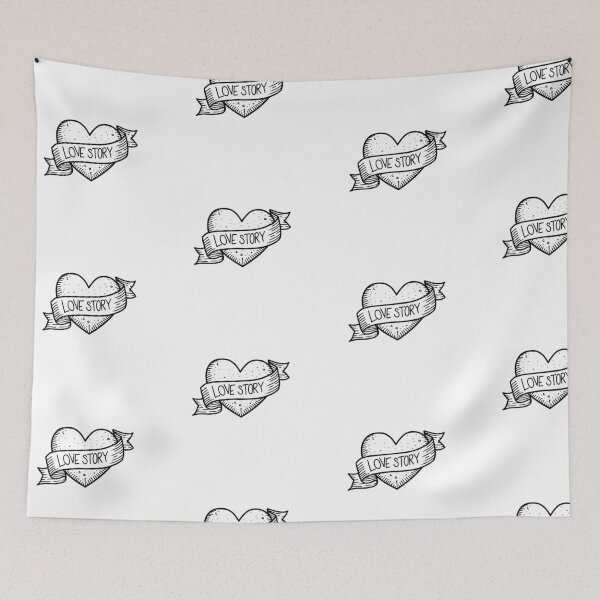 Item preview, Love story ribbon with heart symbol designed and sold by rasagamastore.