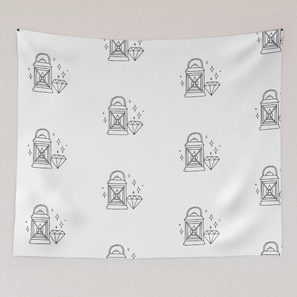 Item preview, Lantern and diamond mining doodle designed and sold by rasagamastore.