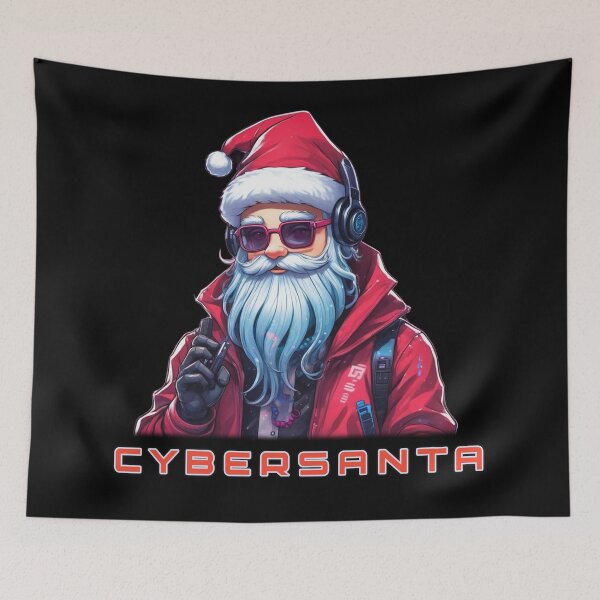 Item preview, Cyberpunk Christmas, Santa, Vaporwave designed and sold by Burn-Ego.
