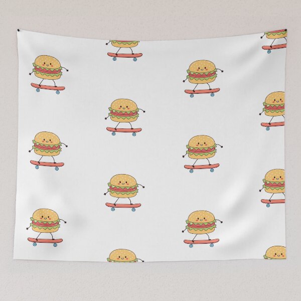 Item preview, A burger mascot playing skateboard designed and sold by rasagamastore.