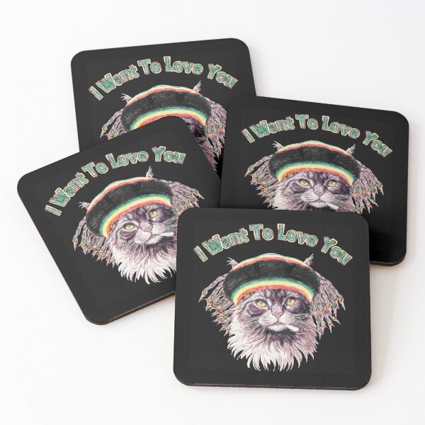 Item preview, I want to love you, Rastafarian cat designed and sold by Hen-C-Art.