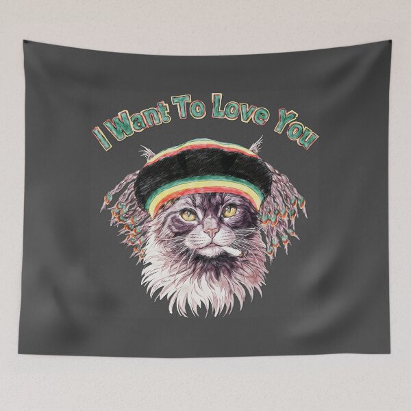 Item preview, I want to love you, Rastafarian cat designed and sold by Hen-C-Art.