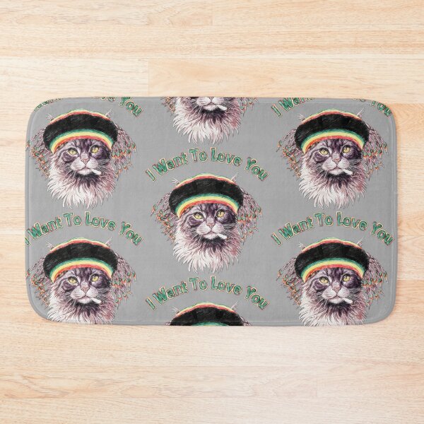 Item preview, I want to love you, Rastafarian cat designed and sold by Hen-C-Art.