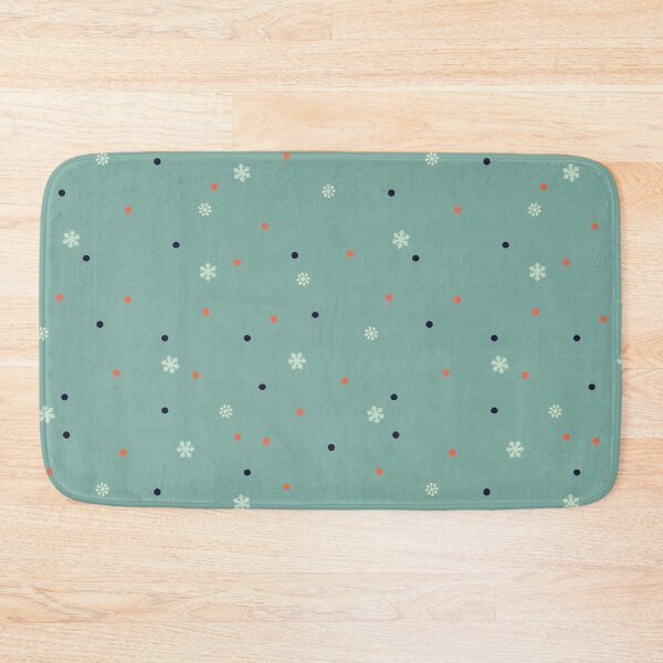 Item preview, Black and red dots, snowflake on blue green. Winter simple Patter designed and sold by by Mònica Roca.