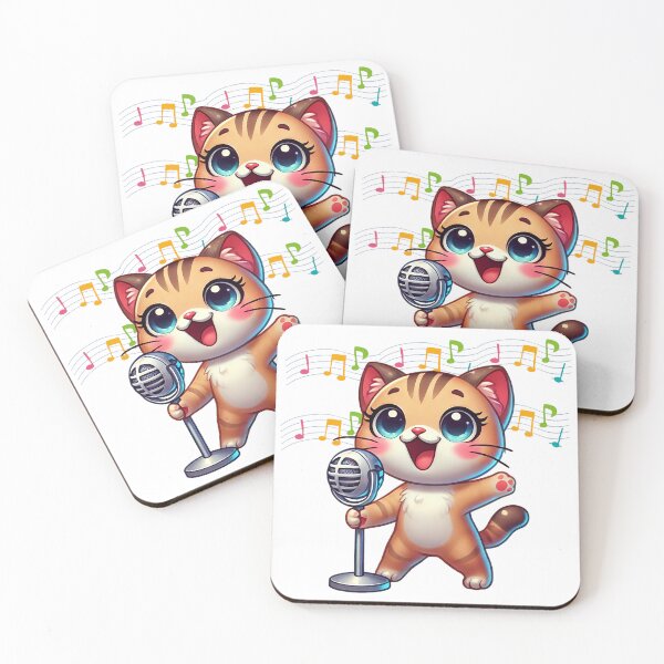 Item preview, Singing Cat with Musical Notes designed and sold by Chokhdi289shop.