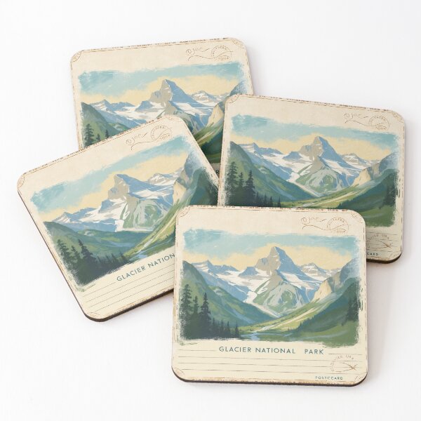 Item preview, Glacier National Park Postcard Vintage Retro Travel designed and sold by TravelPostcardGems.