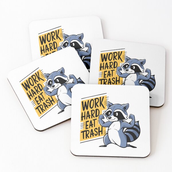 Item preview, Work Hard Eat Trash! Raccoon Gym Pun designed and sold by PMCreative.