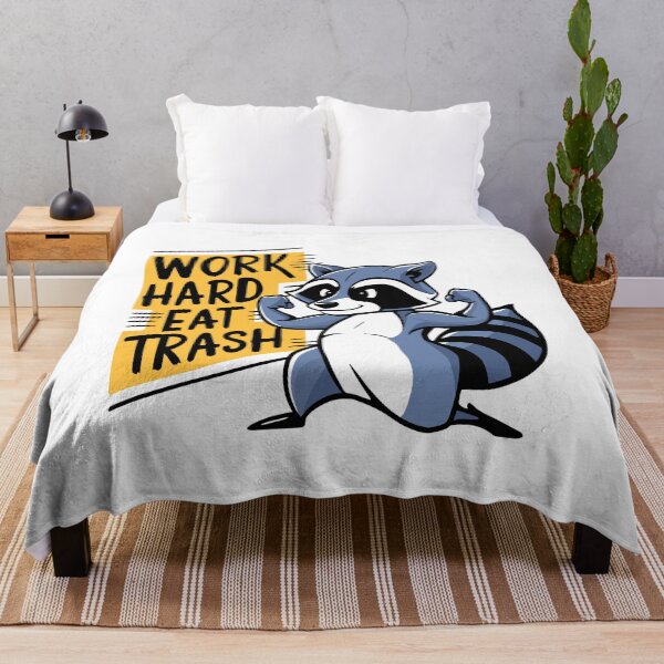 Item preview, Work Hard Eat Trash! Raccoon Gym Pun designed and sold by PMCreative.