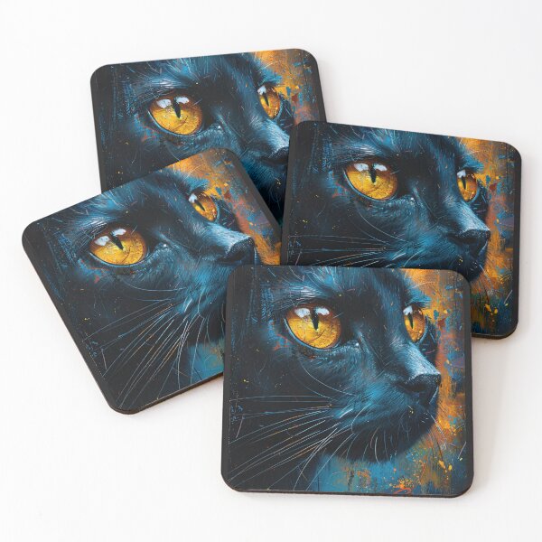 Item preview, Black Cat with Golden Eyes designed and sold by Sweegle.