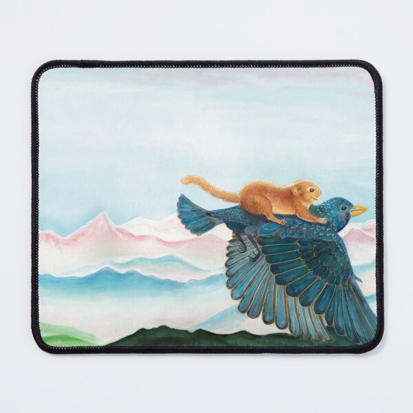 Item preview, Starling and Dormouse Flying over Mountains and Expansive Valleys designed and sold by Julia Doria.