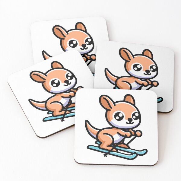 Item preview, Cute Kangaroo Skiing Cartoon designed and sold by PMCreative.