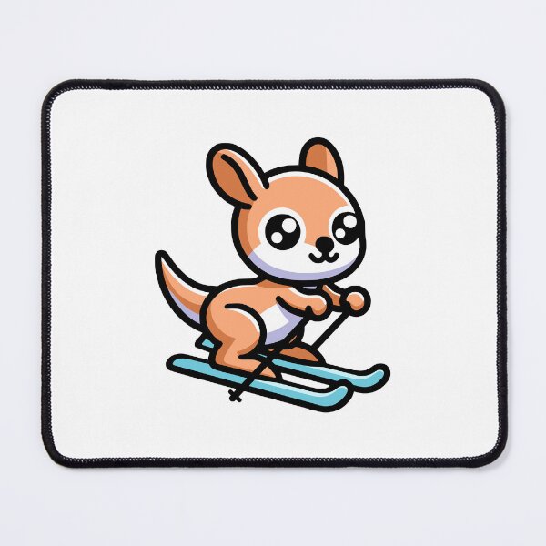 Item preview, Cute Kangaroo Skiing Cartoon designed and sold by PMCreative.