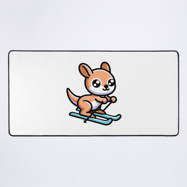 Item preview, Cute Kangaroo Skiing Cartoon designed and sold by PMCreative.