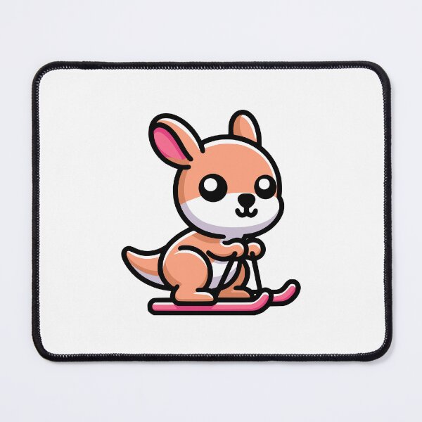 Item preview, Kawaii Kangaroo Skiing Cartoon designed and sold by PMCreative.