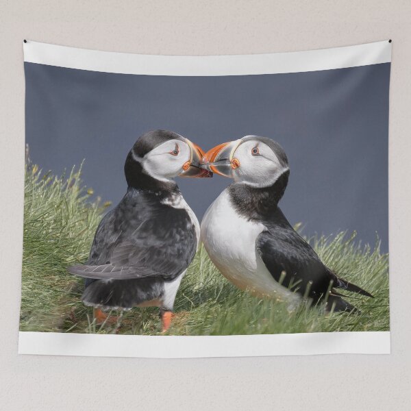 Item preview, puffins, kissing in love designed and sold by kathleenjean.