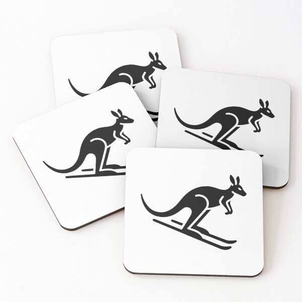 Item preview, Black And White Kangaroo Skiing Graphic designed and sold by PMCreative.