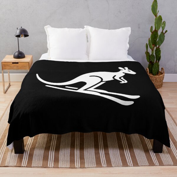 Item preview, White And Black Kangaroo Skiing Graphic designed and sold by PMCreative.