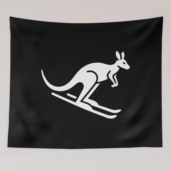 Item preview, White And Black Kangaroo Skiing Graphic designed and sold by PMCreative.