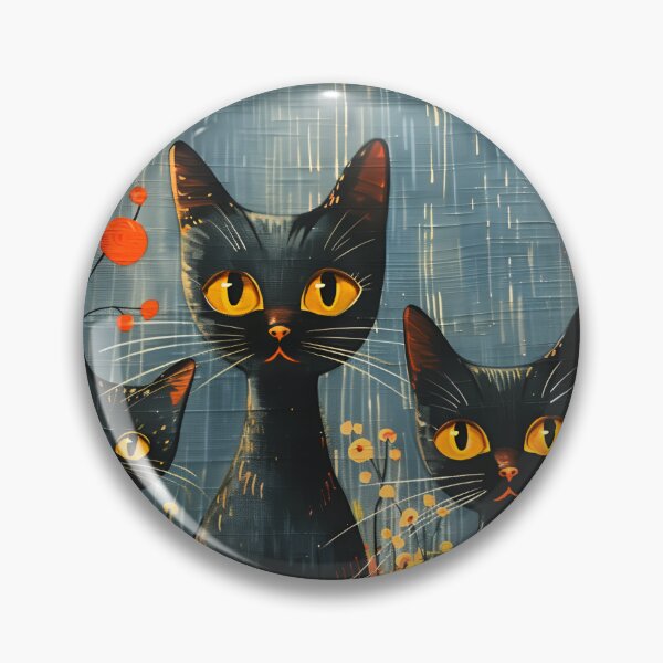 Item preview, 3 Black Cats with Flowers designed and sold by Sweegle.