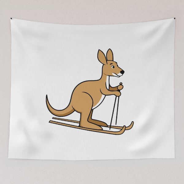 Item preview, Skiing Kangaroo! Kangaroo Skiing Cartoon designed and sold by PMCreative.