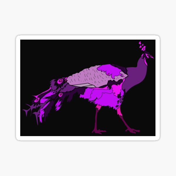 Pink and Purple Peacock Sticker