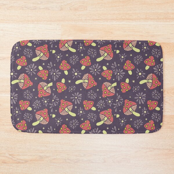 Item preview, Cute Halloween mushrooms with kawaii spooky twist on purple designed and sold by colorofmagic.