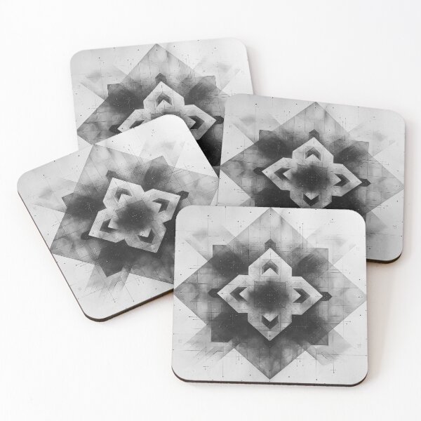 Item preview, Geometric Abstract Black and White Flower designed and sold by Sweegle.