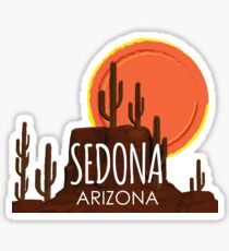 Sedona, Arizona Cactus Red Rocks Desert Sun Sticker