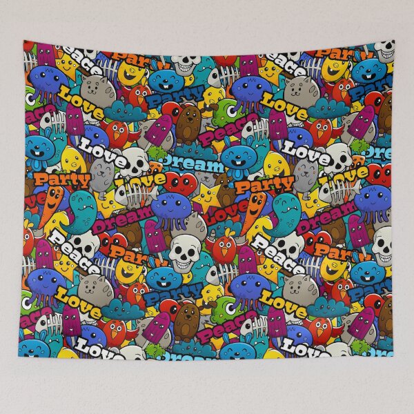 Item preview, Colorful Kawaii Doodle Art Pattern - Cute and Playful Design designed and sold by ArtLab-store.
