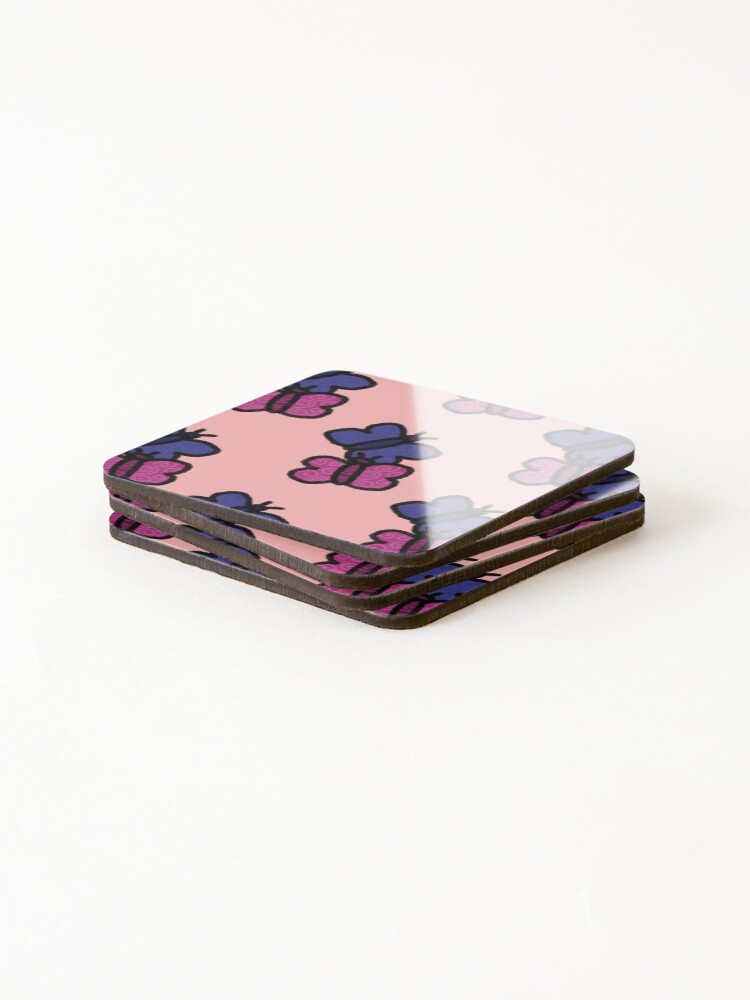 Thumbnail 4 of 5, Coasters (Set of 4), Two Butterfly designed and sold by BarelyDevi.