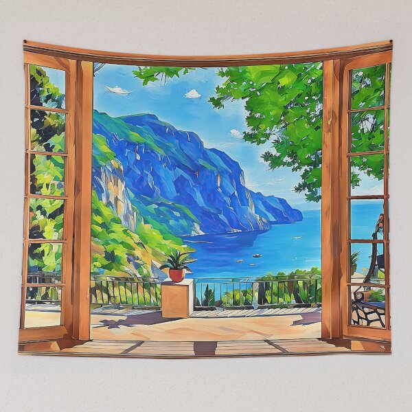 Item preview, Window to Paradise, Art Print, Landscape Serene, Harmony of Nature, Fine Art Poster, Housewarming Gift, Giclée Print, Seascape Poster designed and sold by Artistic Gift Print.